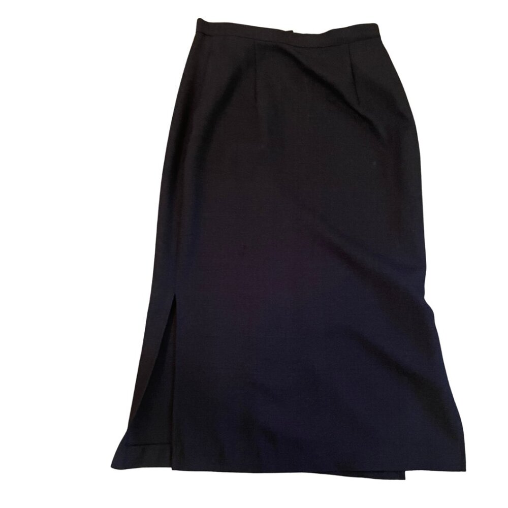 Pendleton Black Midi Skirt | Size 8 Petite | Vintage Classic Career Skirt